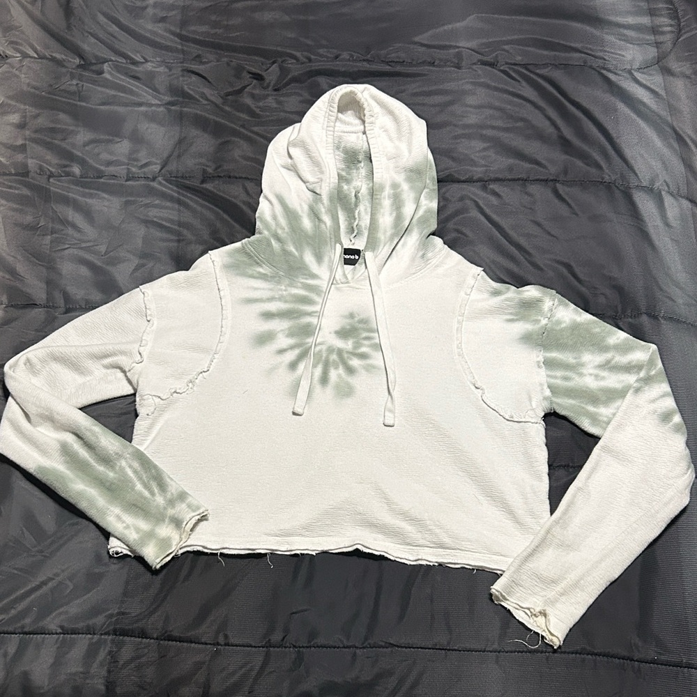 Mono B Green and White Hoodie